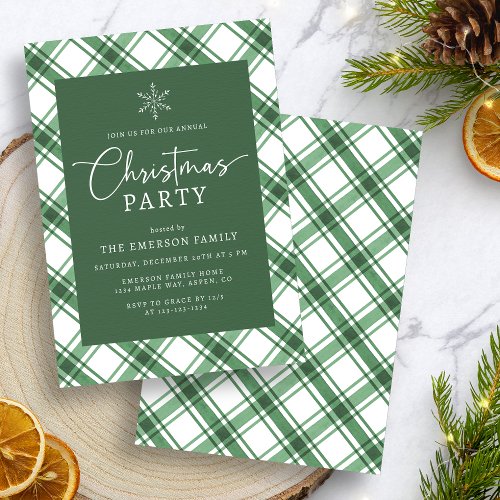 Green Christmas Party Invitation