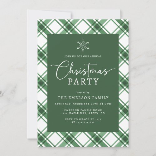 Green Christmas Party Invitation