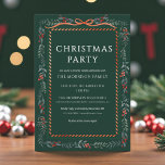 Green Christmas Party Winter Botanical Holiday Invitation<br><div class="desc">Invite friends and family to celebrate the season with this green Christmas party invitation featuring elegant winter botanical accents of watercolor greenery, pine sprigs, and subtle red berries. A modern layout and classic typography create a timeless holiday look that’s perfect for any winter gathering — from cozy dinners to festive...</div>