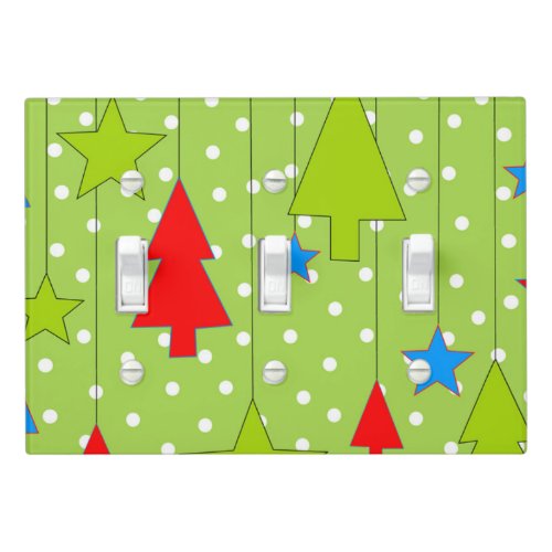 Green Christmas Pattern Light Switch Cover