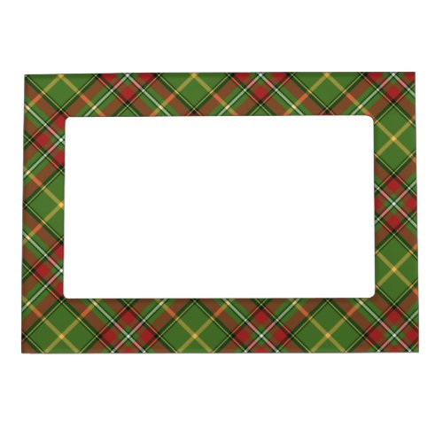 Green Christmas Plaid Magnetic Frame