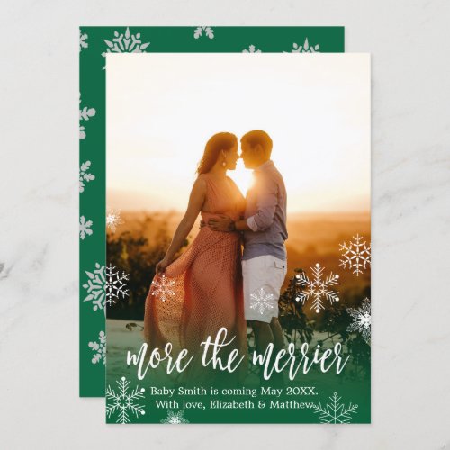 Green Christmas Pregnancy Announcement Cards