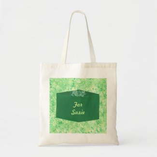 Green Christmas Present with Bow Personalized Bag