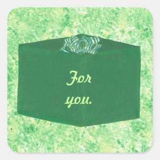 Green Christmas Present with Bow Stickers