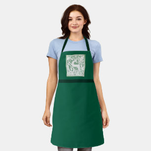 Green Christmas Reindeer Lace Patchwork Apron