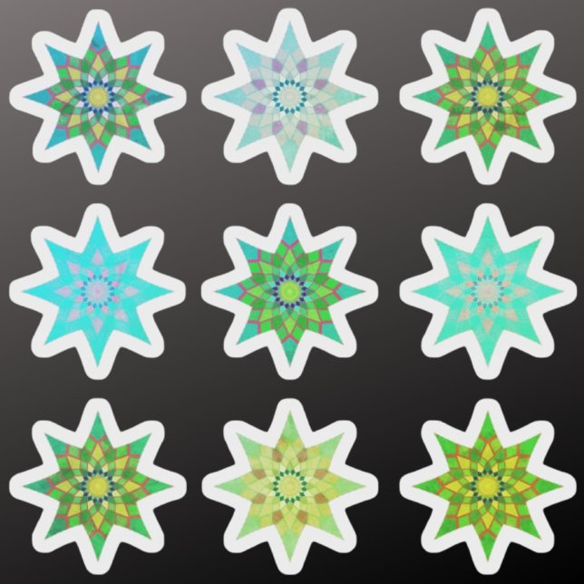 Green Christmas Stars colorful sticker pack (Creator Uploaded)