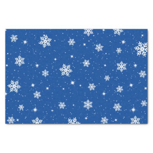 Green Christmas Stars Snowflakes Pattern Tissue Paper