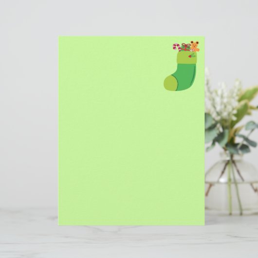 Green Christmas Stocking (Standing Front)