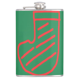 Green Christmas Stocking on Green Flask