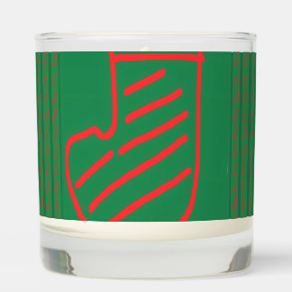 Green Christmas Stocking on Green Scented Candle
