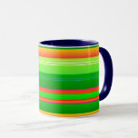 Green Christmas striped modern Mug