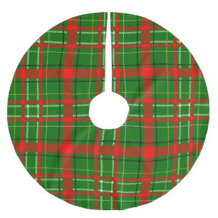 Green Christmas Tartan Plaid Pattern Design  Brushed Polyester Tree Skirt
