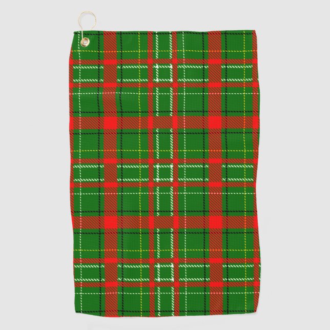 Green Christmas Tartan Plaid Pattern Design  Golf Towel (Front)