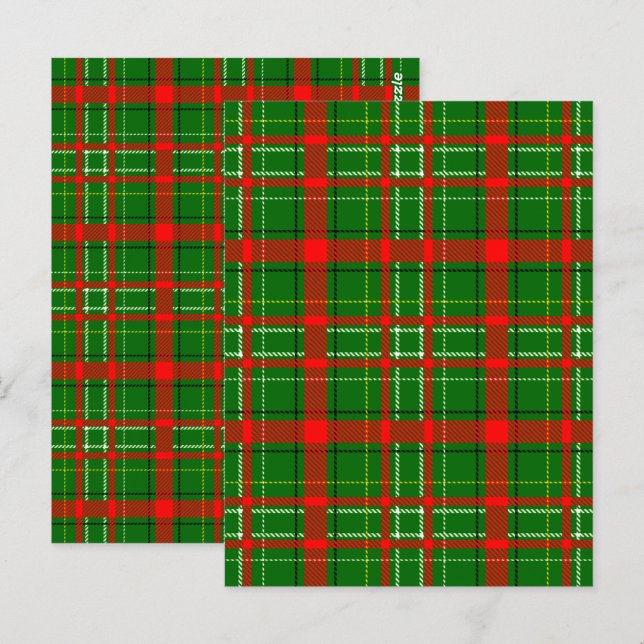 Green Christmas Tartan Plaid Pattern Design  Postcard (Front/Back)