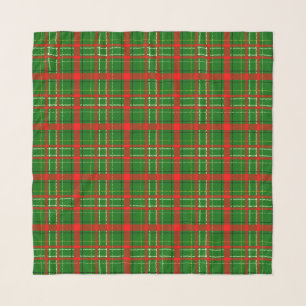 Green Christmas Tartan Plaid Pattern Design Scarf