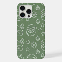 Green Christmas texture with festive elements