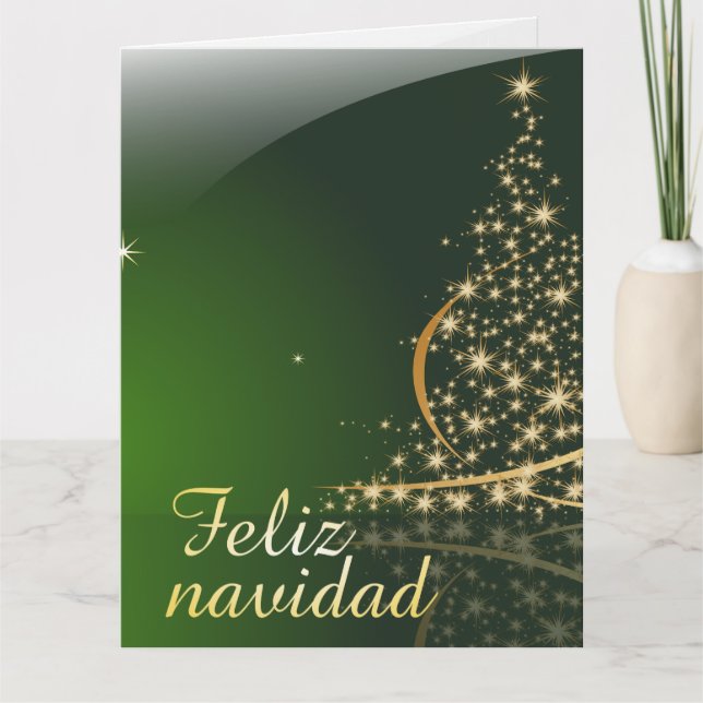 Green Christmas theme with Christmas tree. V2.0 Card (Front)