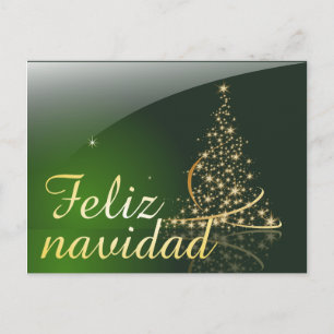 Green Christmas theme with Christmas tree. V2.0 Holiday Postcard