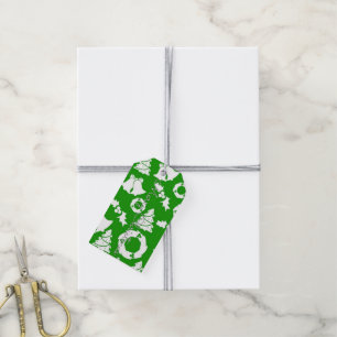 Green Christmas Tree and Presents Gift Tags 