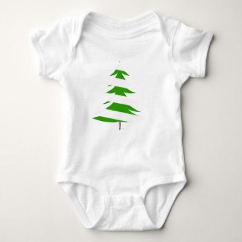 Green Christmas Tree Baby Bodysuit by vicesandverses at Zazzle