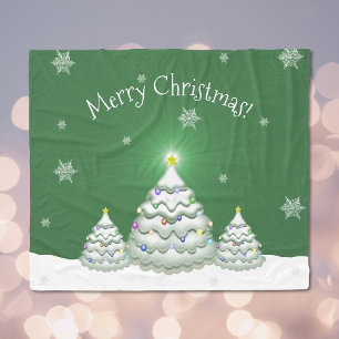 Green Christmas Tree Blanket