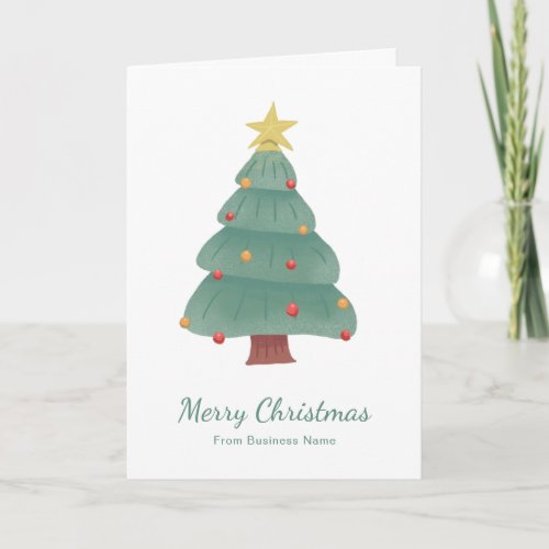 Green Christmas Tree Business Corporate Holiday Card