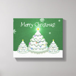 Green Christmas Tree Canvas Print