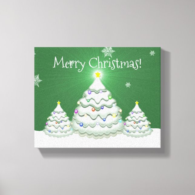 Green Christmas Tree Canvas Print (Front)