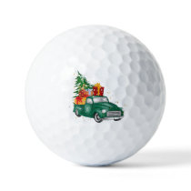 Green Christmas Tree Car Christmas Holiday  Golf Balls