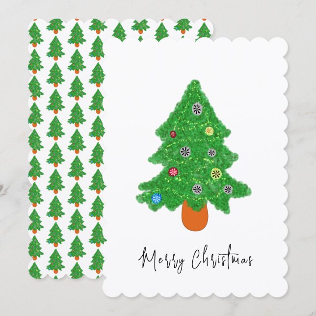 Green Christmas tree Card (Front/Back)