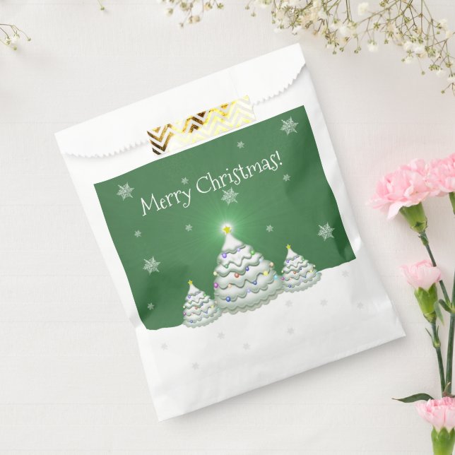 Green Christmas Tree Favor Bags (Sealed)