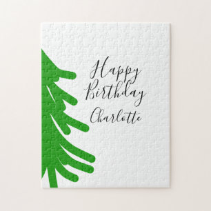 Green Christmas tree happy birthday December winte Jigsaw Puzzle