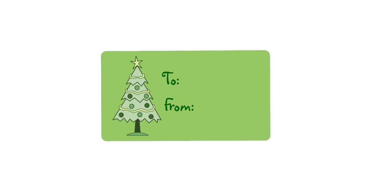 Green Christmas Tree Holiday Gift Tag Labels | Zazzle