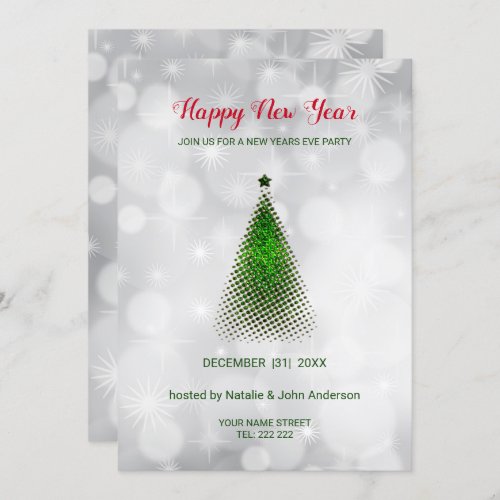 Green Christmas Tree Invitation