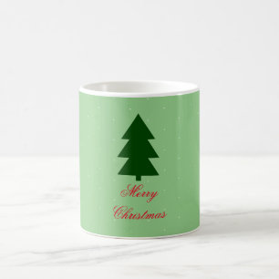 Green Christmas tree Merry Christmas Typography Coffee Mug