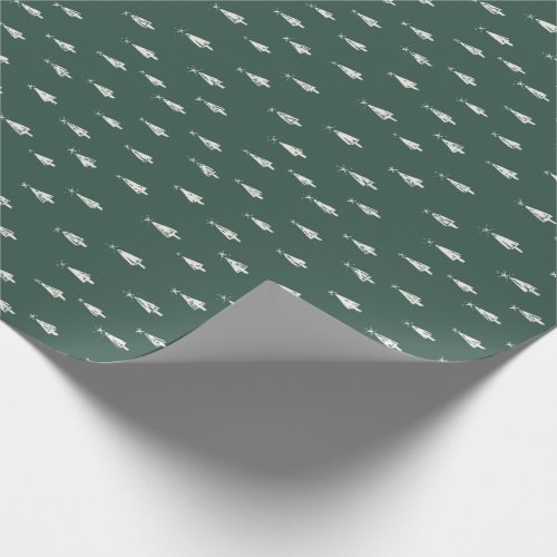 Green Christmas tree modern Wrapping Paper