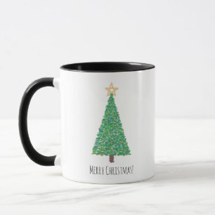 Green christmas tree mug