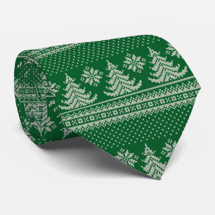 Green Christmas Tree Neck Tie