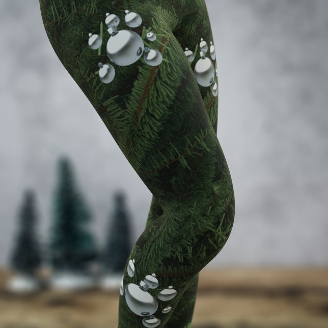 Green Christmas Tree Ornaments Festive Leggings (A fun and festive pair of christmas tree leggings with decorations. )