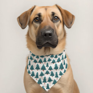 Green Christmas Tree Pattern Holiday Pet Bandana Collar
