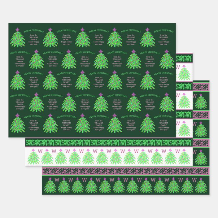 pink and green christmas wrapping paper