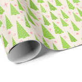 Green Christmas Tree Pattern Wrapping Paper (Roll Corner)
