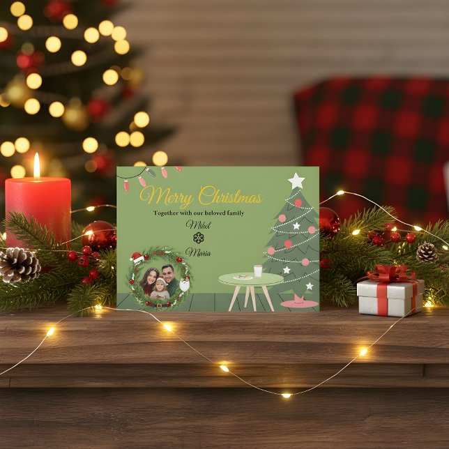 Green Christmas Tree Photo Thank You Card | Holida (Creator Uploaded)