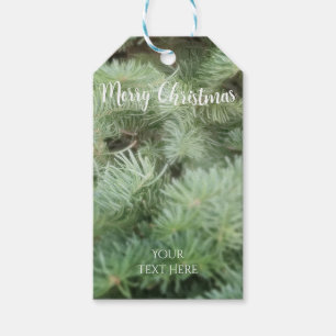 Green Christmas Tree Pine Holiday Custom Party Gift Tags