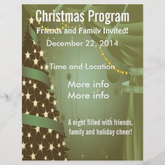 Green Christmas Tree Program Flyer
