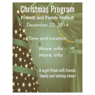 Green Christmas Tree Program Flyer