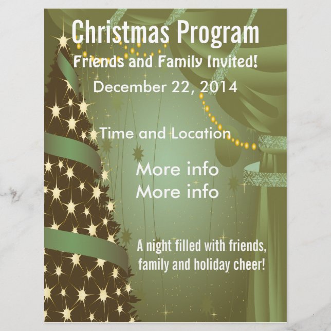 Green Christmas Tree Program Flyer (Front)