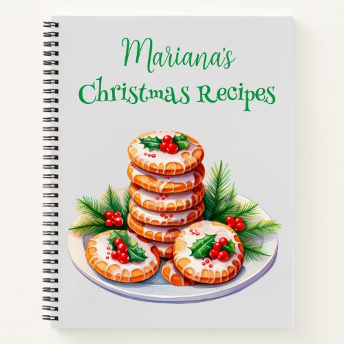 Green Christmas Tree Recipe Notebook