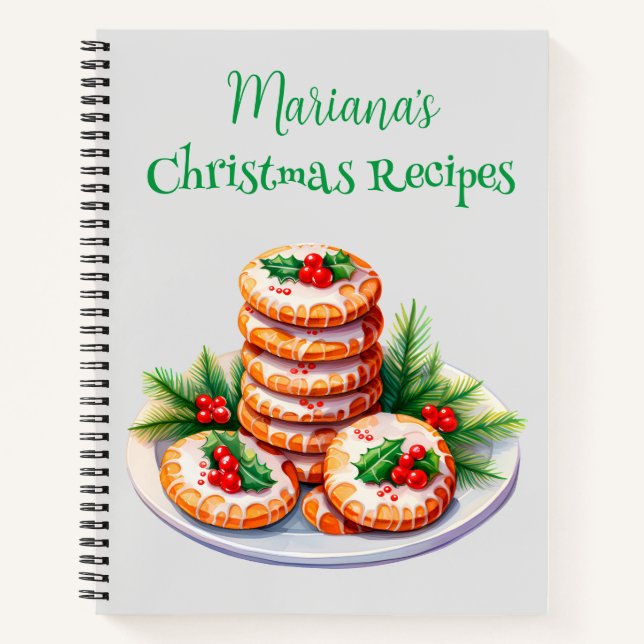 Green Christmas Tree Recipe Notebook (Front)