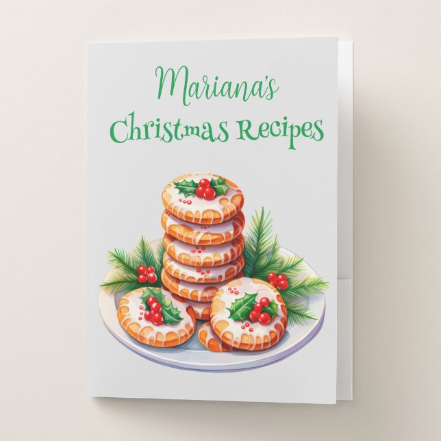 Green Christmas Tree Recipe Pocket Folder (Front)